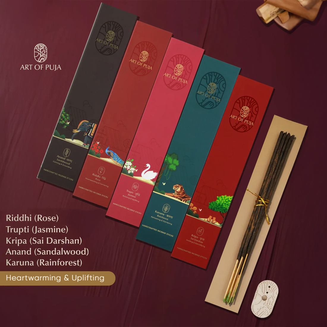 Divine Calm Combo (Pack of 5) | Sai Darshan, Rose, Sandalwood, Rainforest & Jasmine