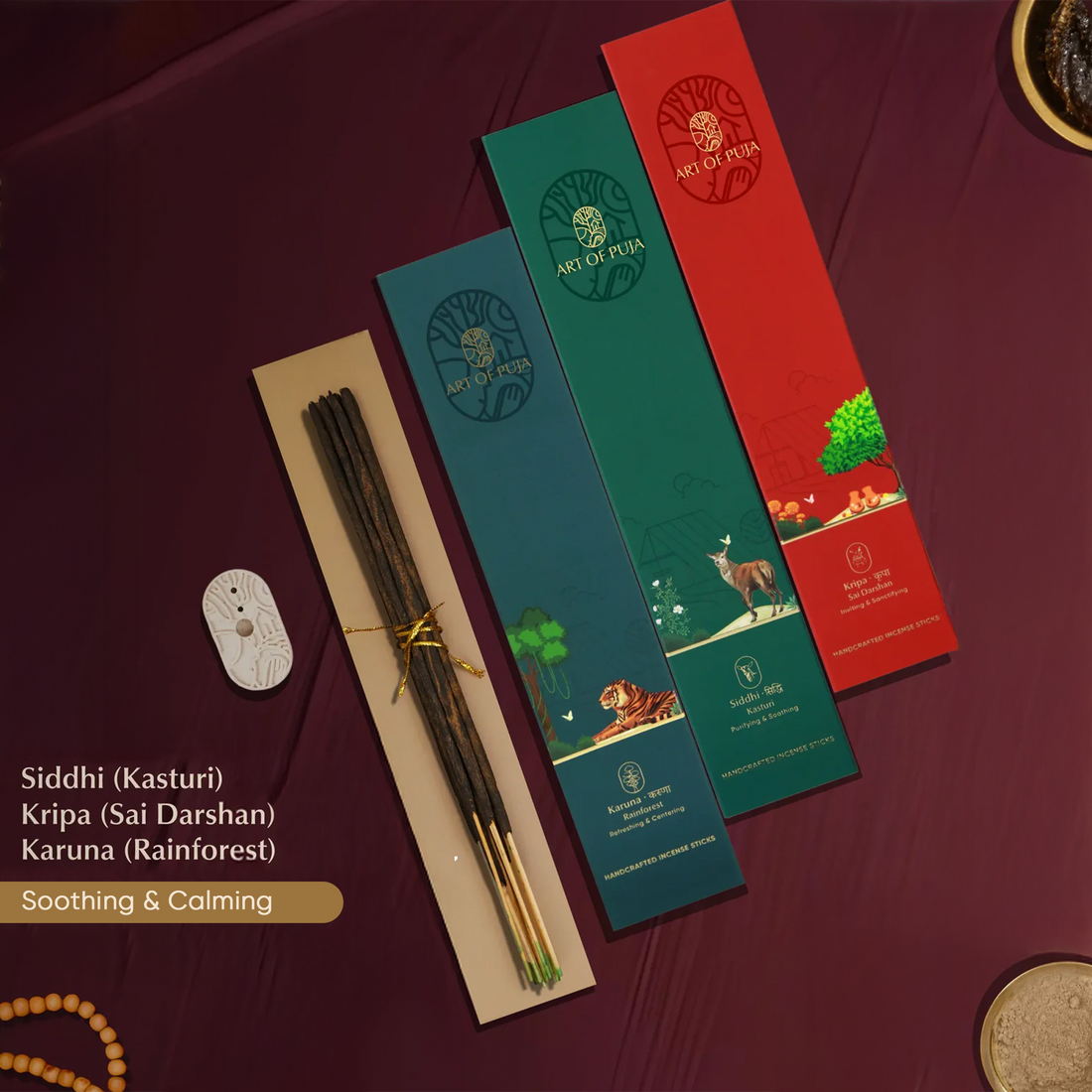 Morning Ritual Combo  | Sai Darshan (Kripa), Kasturi (Siddhi) & Rainforest (Karuna)