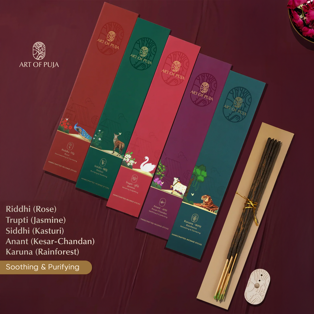 Aura Cleansing Combo (Pack of 5) | Rose, Kesar-Chandan, Kasturi, Rainforest & Jasmine