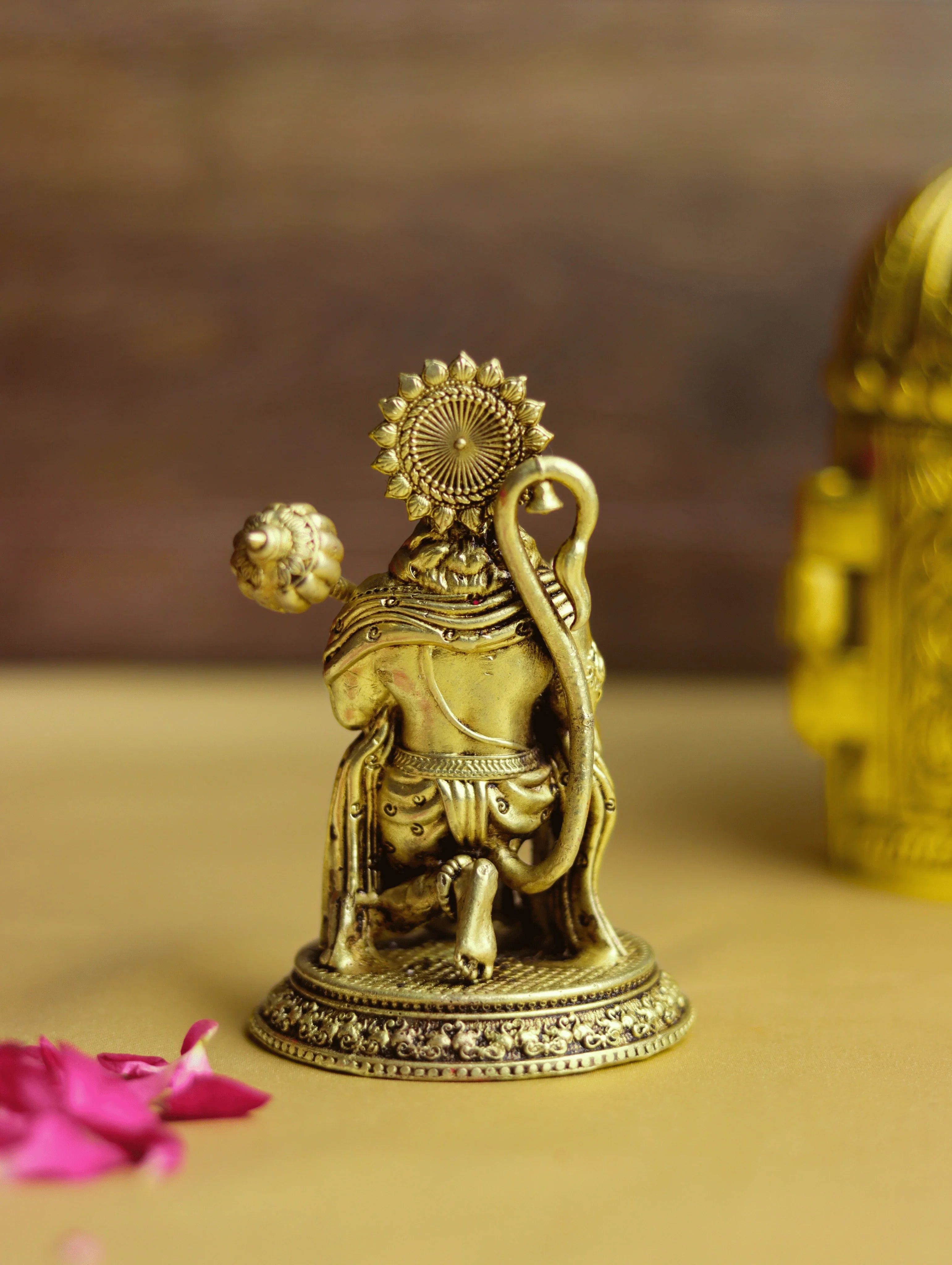 Brass Hanuman Idol  – Kneeling Hanuman for Strength, Devotion & Protection
