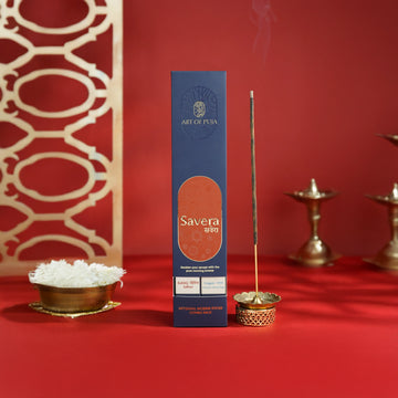 Savera Artisanal Incense Sticks (Combo Pack of 2) | Kshitij (Saffron) & Gagan (Aromatic Wood Chips)