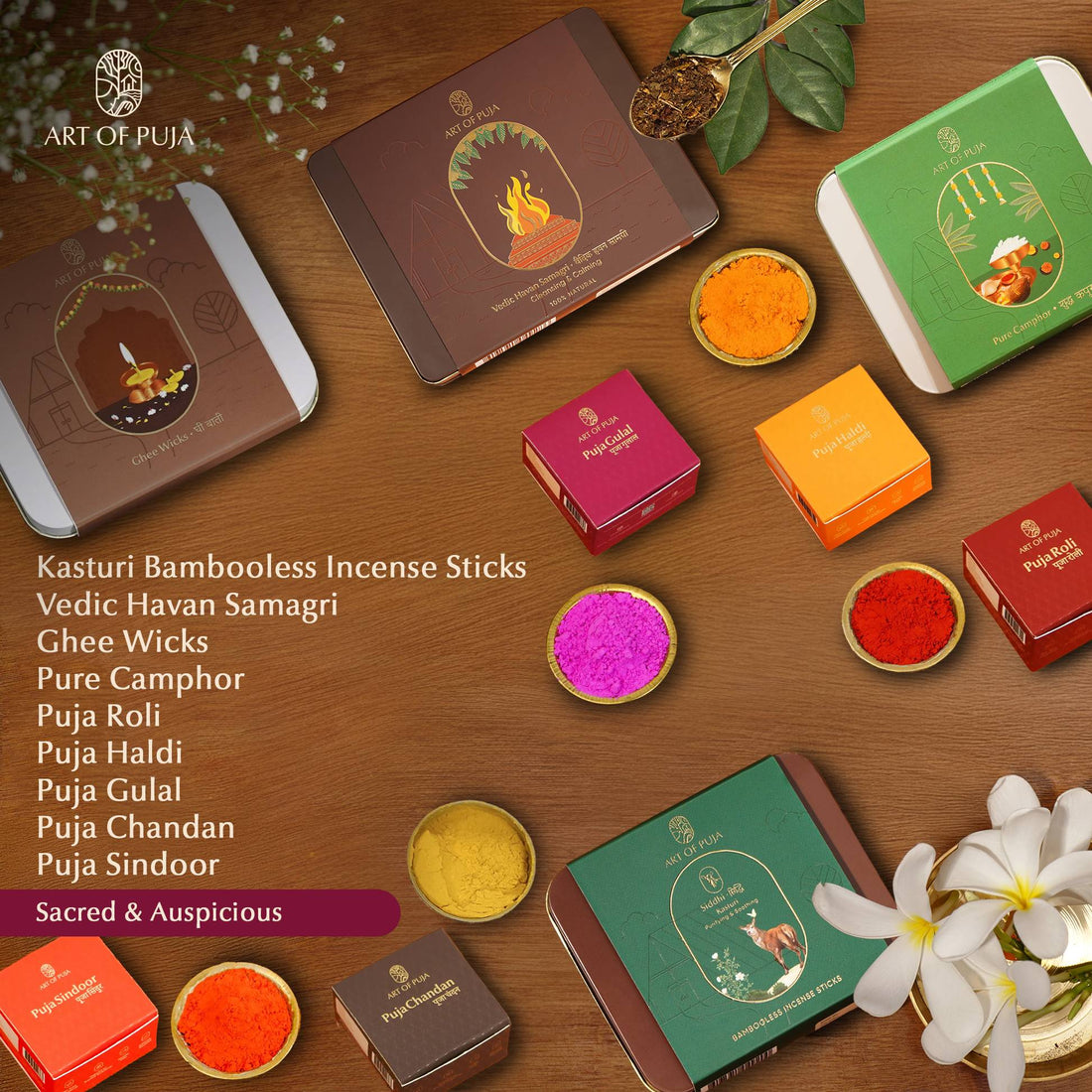 Basic Puja Samagri Combo Pack – Complete Daily Puja Essentials | Pure, Sacred & Aesthetic by Art of Puja