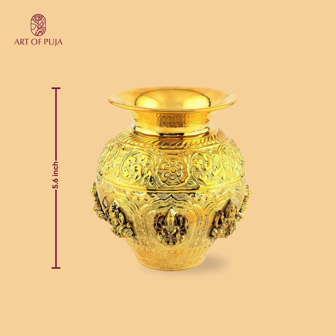 Vishnu Dashavatar Kalash  – Ten Incarnations of Vishnu - Brass Antique