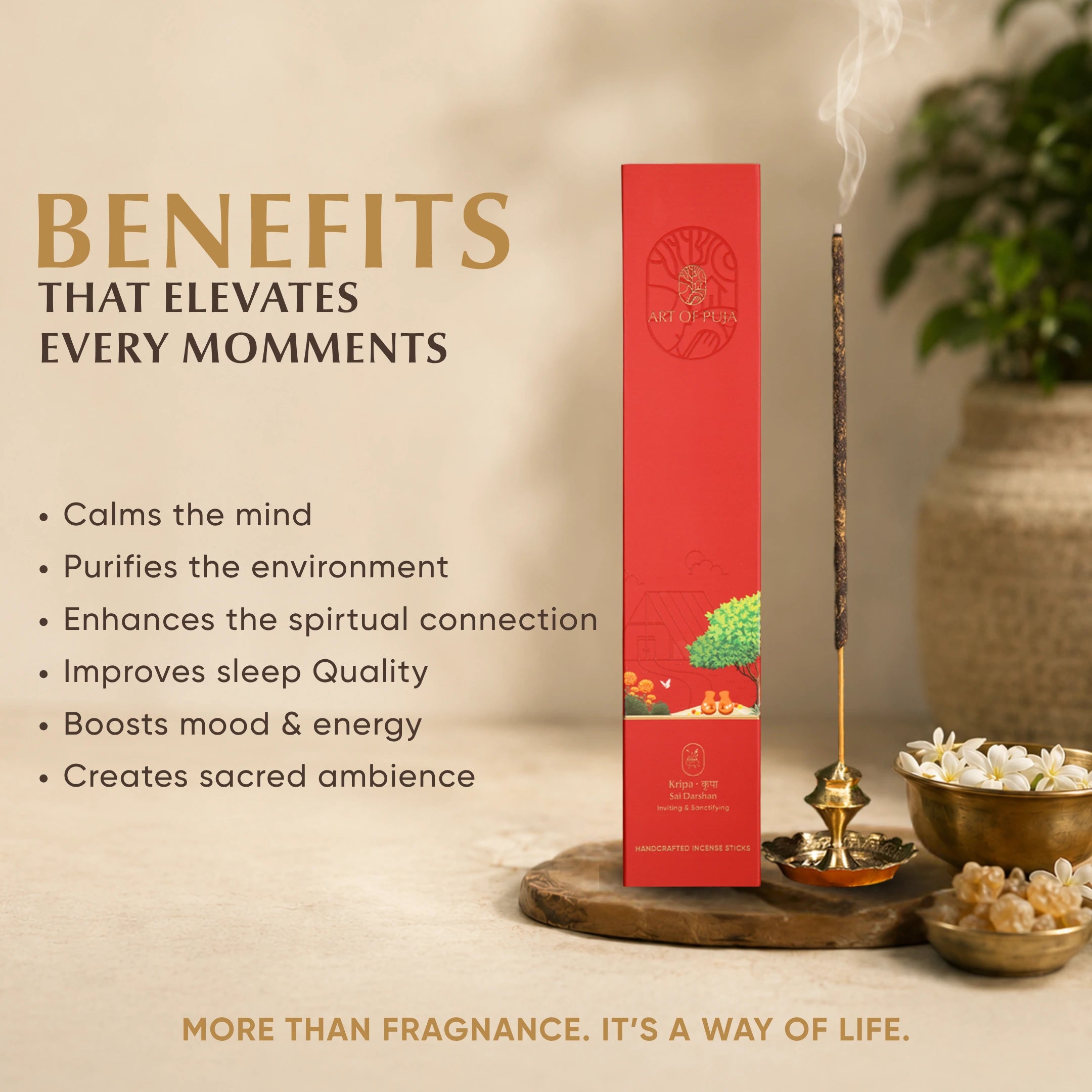 Pavitra Handcrafted Incense Sticks (Combo Pack of 2) | Anand (Sandalwood) & Kripa (Sai Darshan))