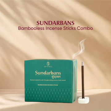 Sundarbans Bambooless Incense Sticks (Combo Pack of 2) | Siddhi (Kasturi) & Karuna (Rainforest)
