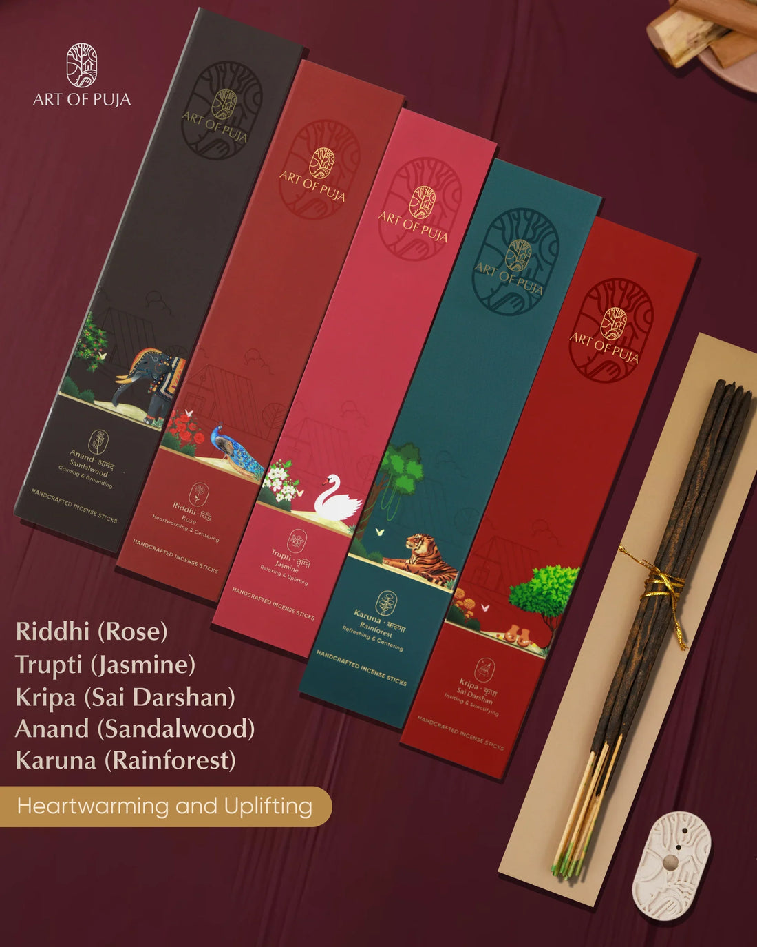 Divine Calm Combo (Pack of 5) | Sai Darshan, Rose, Sandalwood, Rainforest & Jasmine
