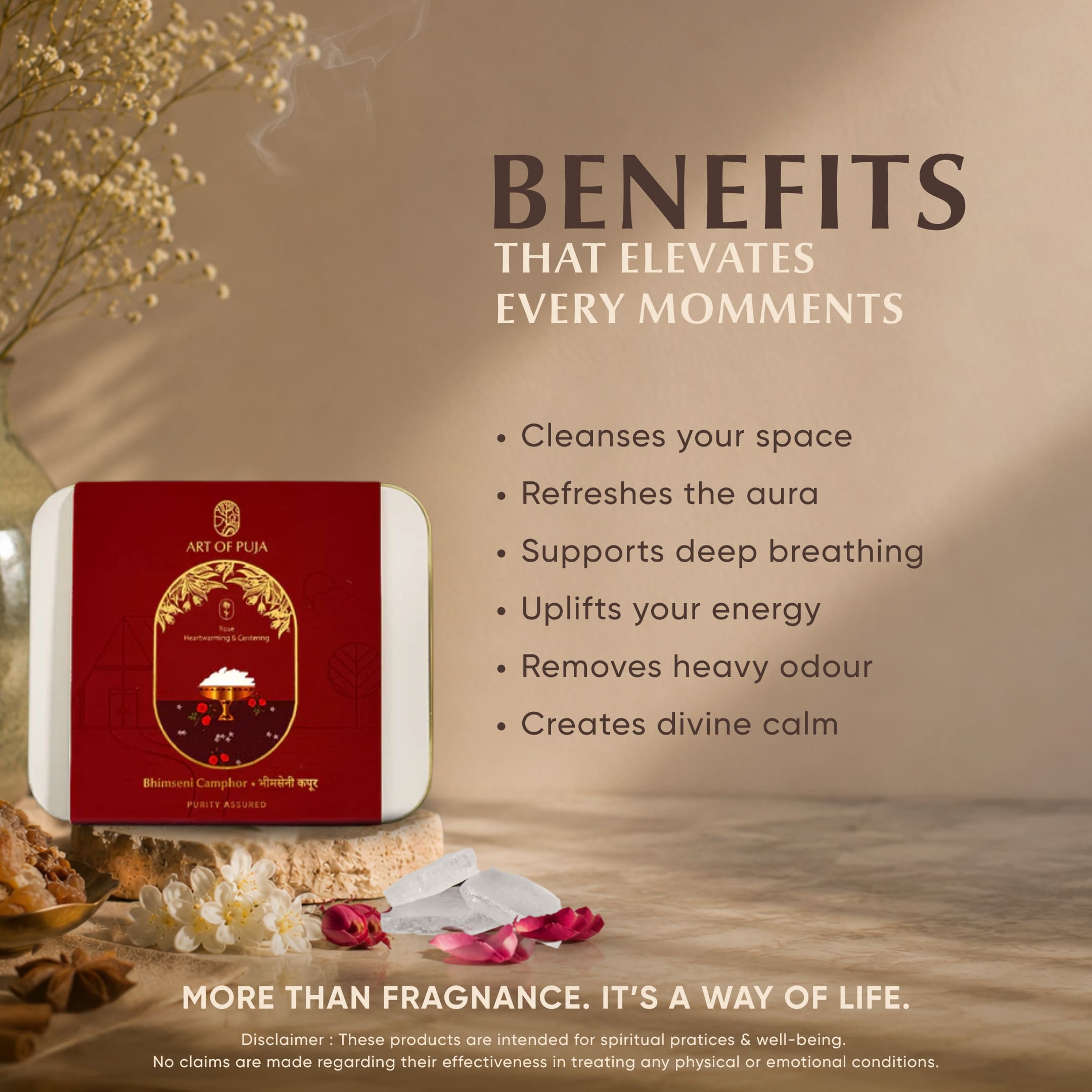 Bhimseni Camphor – Rose Infused