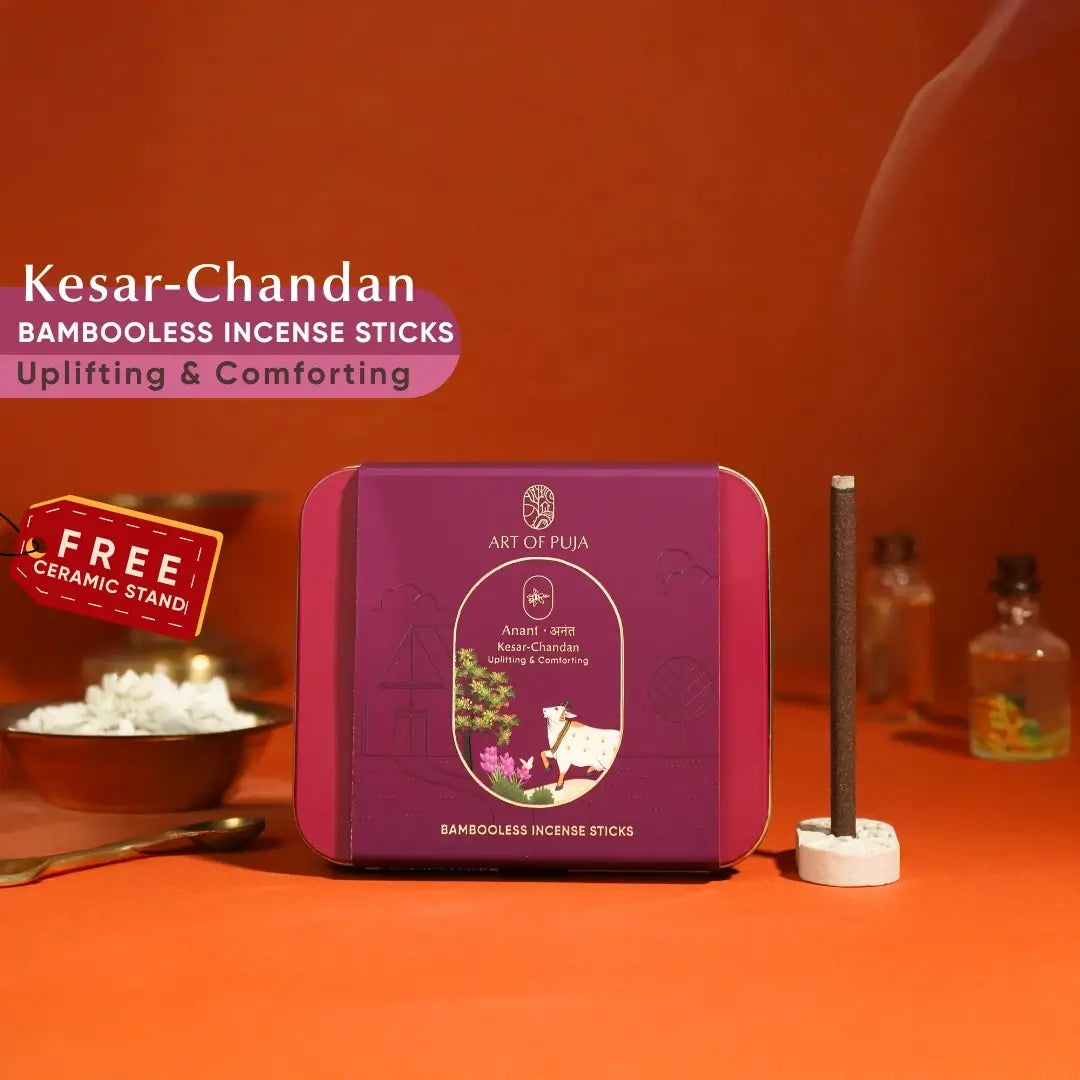 Kesar Chandan Bambooless Incense Sticks Real Saffron ( अनंत )