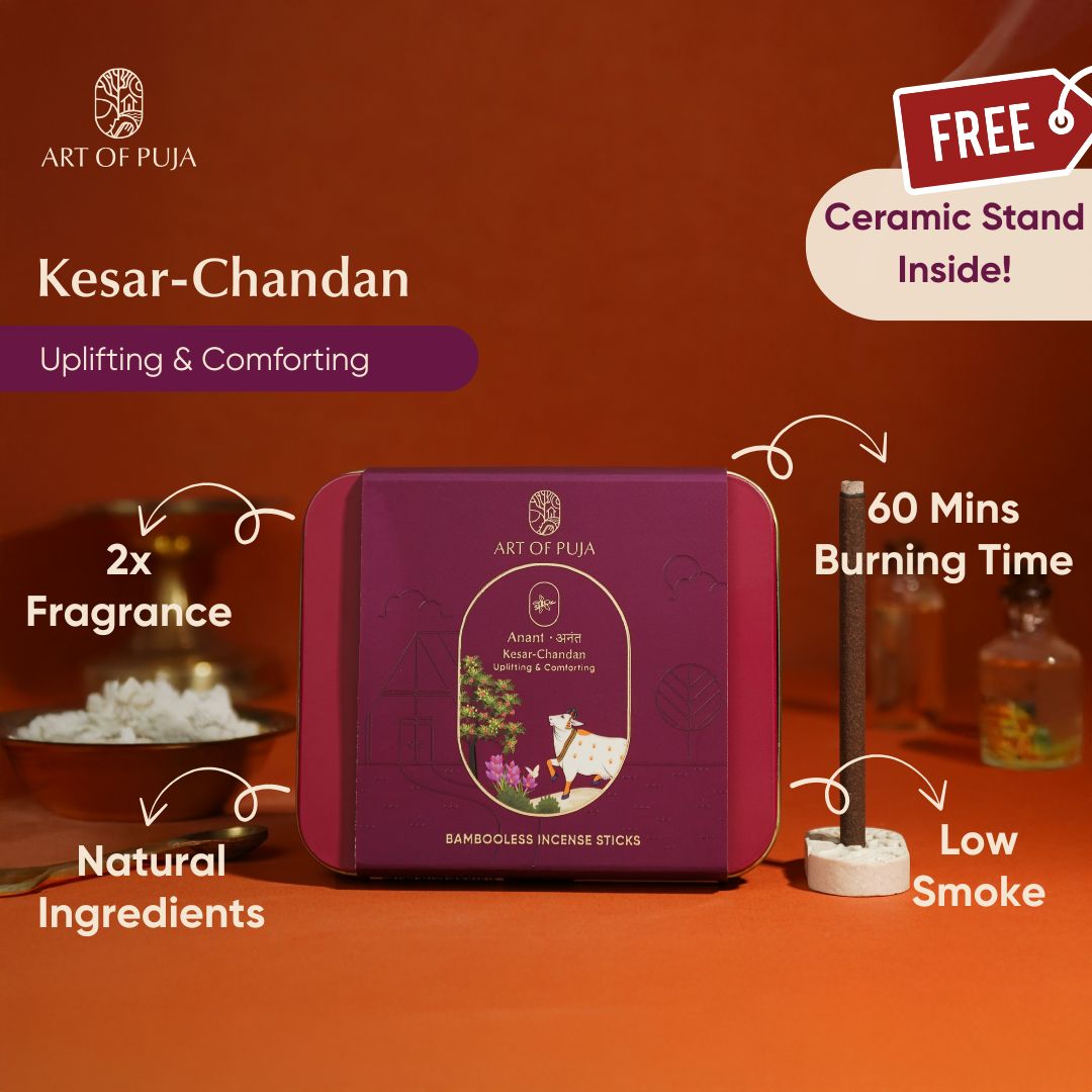 Kesar Chandan Bambooless Incense Sticks Real Saffron & Sandalwood Dhoop  Anant ( अनंत )