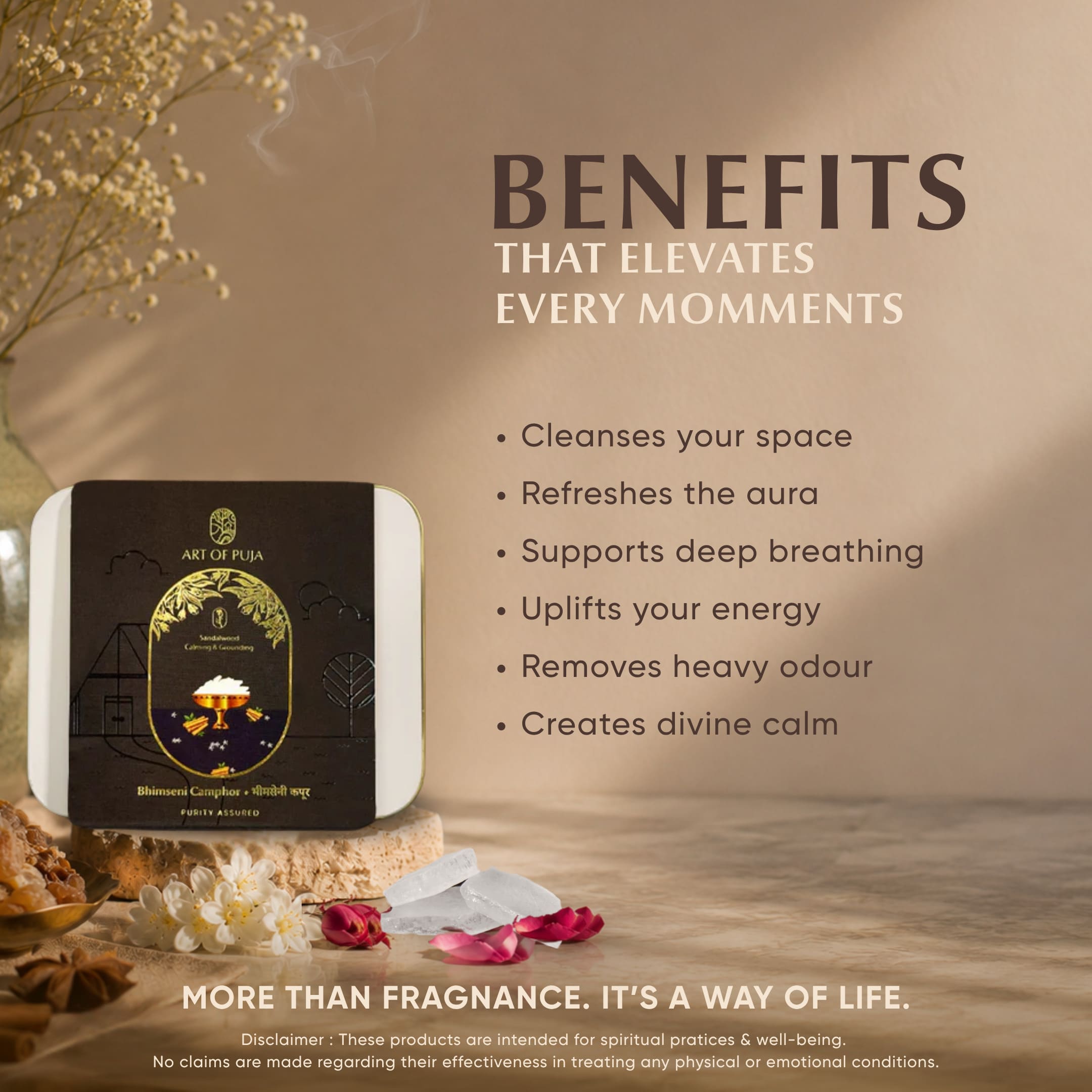 Bhimseni Camphor – Sandalwood Infused
