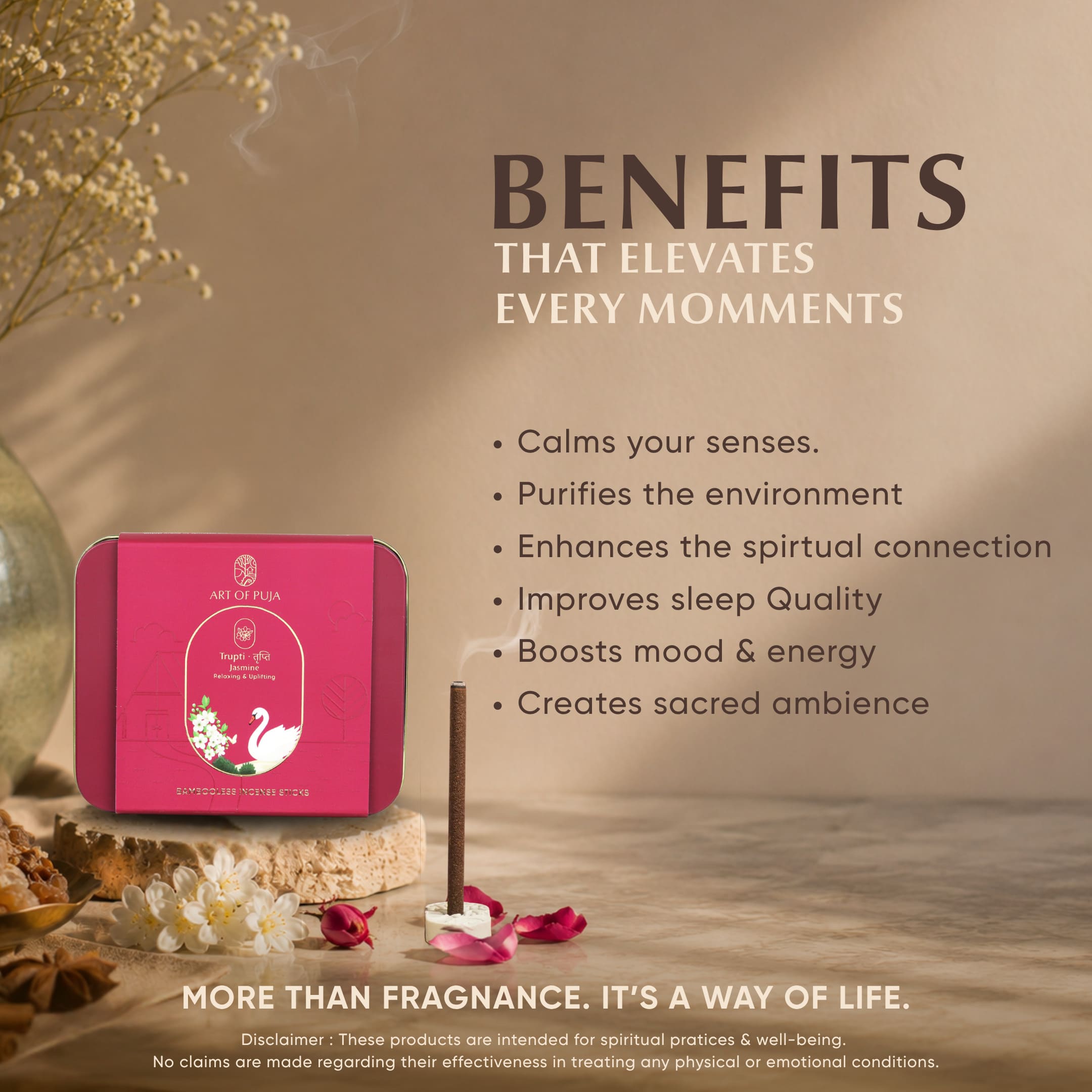 Kali Bambooless Incense Sticks (Combo Pack of 2) | Riddhi (Rose) & Trupti (Jasmine)