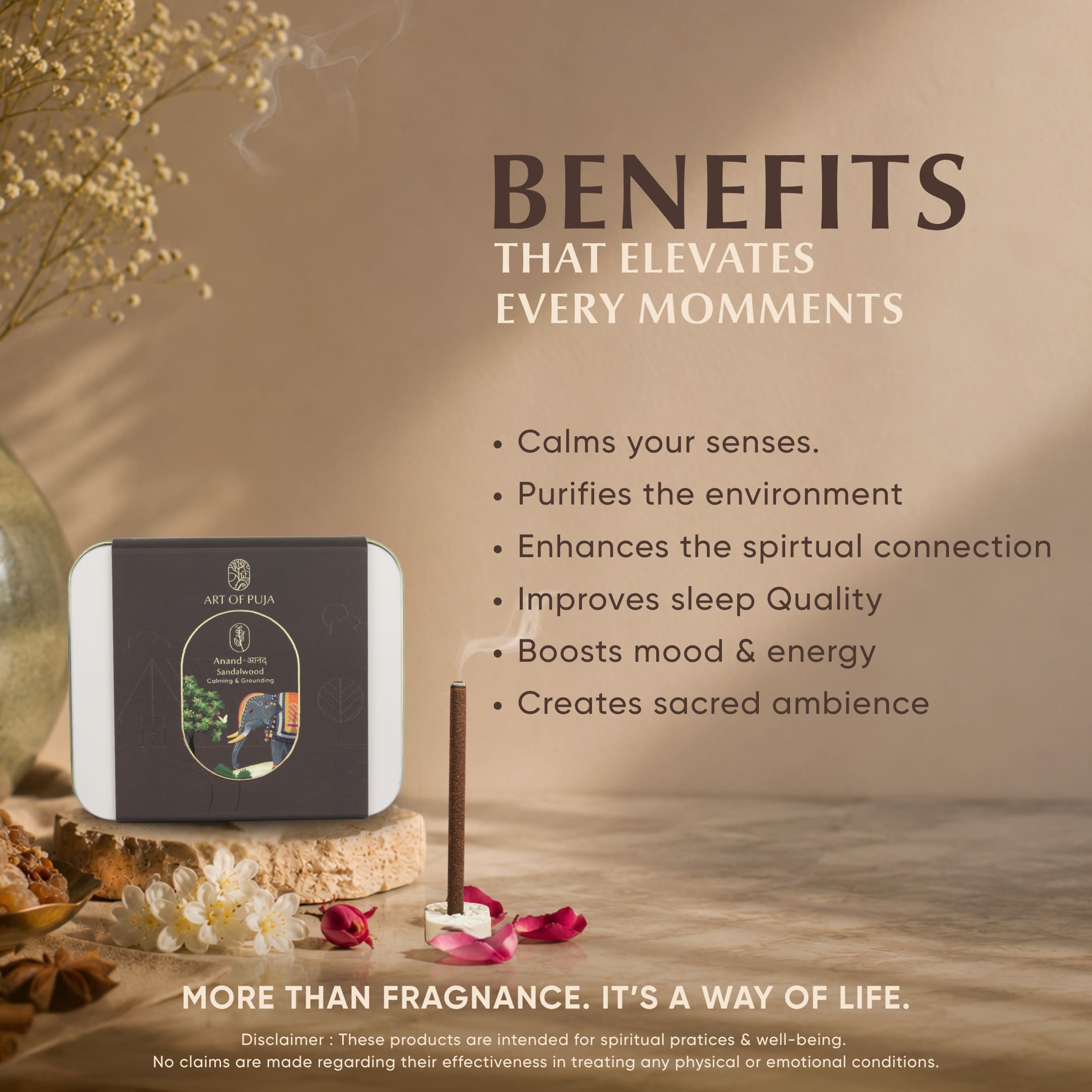 Sandali Bambooless Incense Sticks (Combo Pack of 2) | Anand (Sandalwood) & Anant (Kesar Chandan)