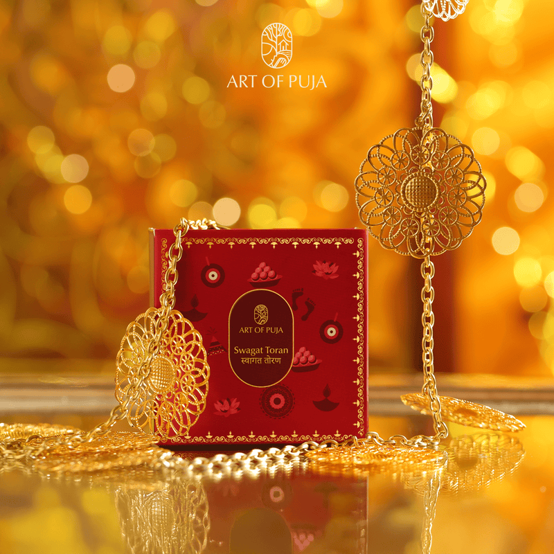 Swagat Toran – Luxury Festive Door Decor in Gold-Polished Metal
