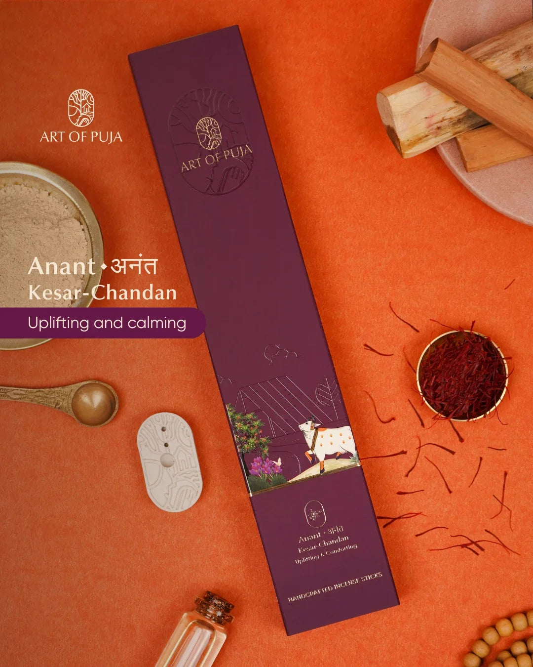 Kesar-Chandan Handcrafted Incense Sticks