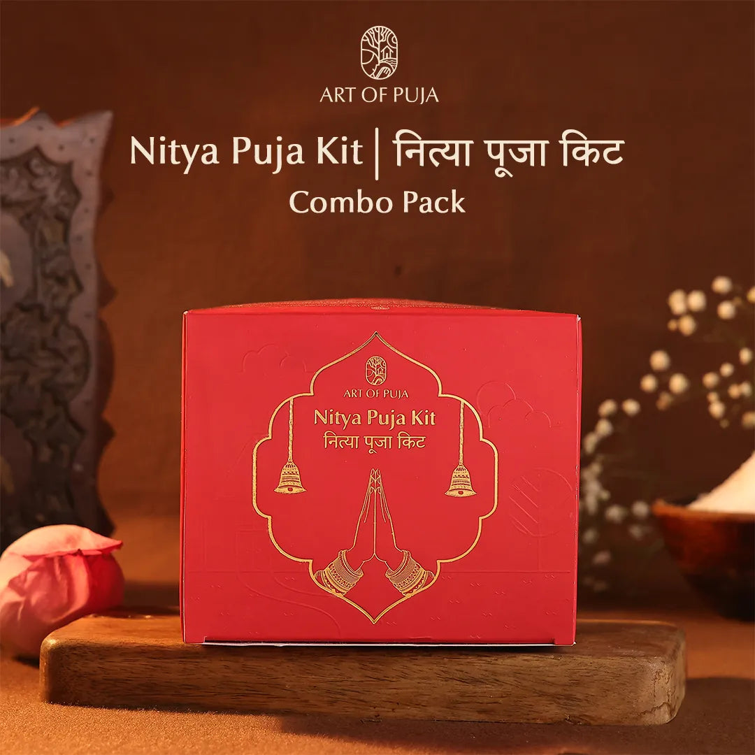 Nitya Puja Kit Combo Pack | Ghee Wicks, Pure Camphor & Kasturi Bamboo Incense Sticks for Daily Puja
