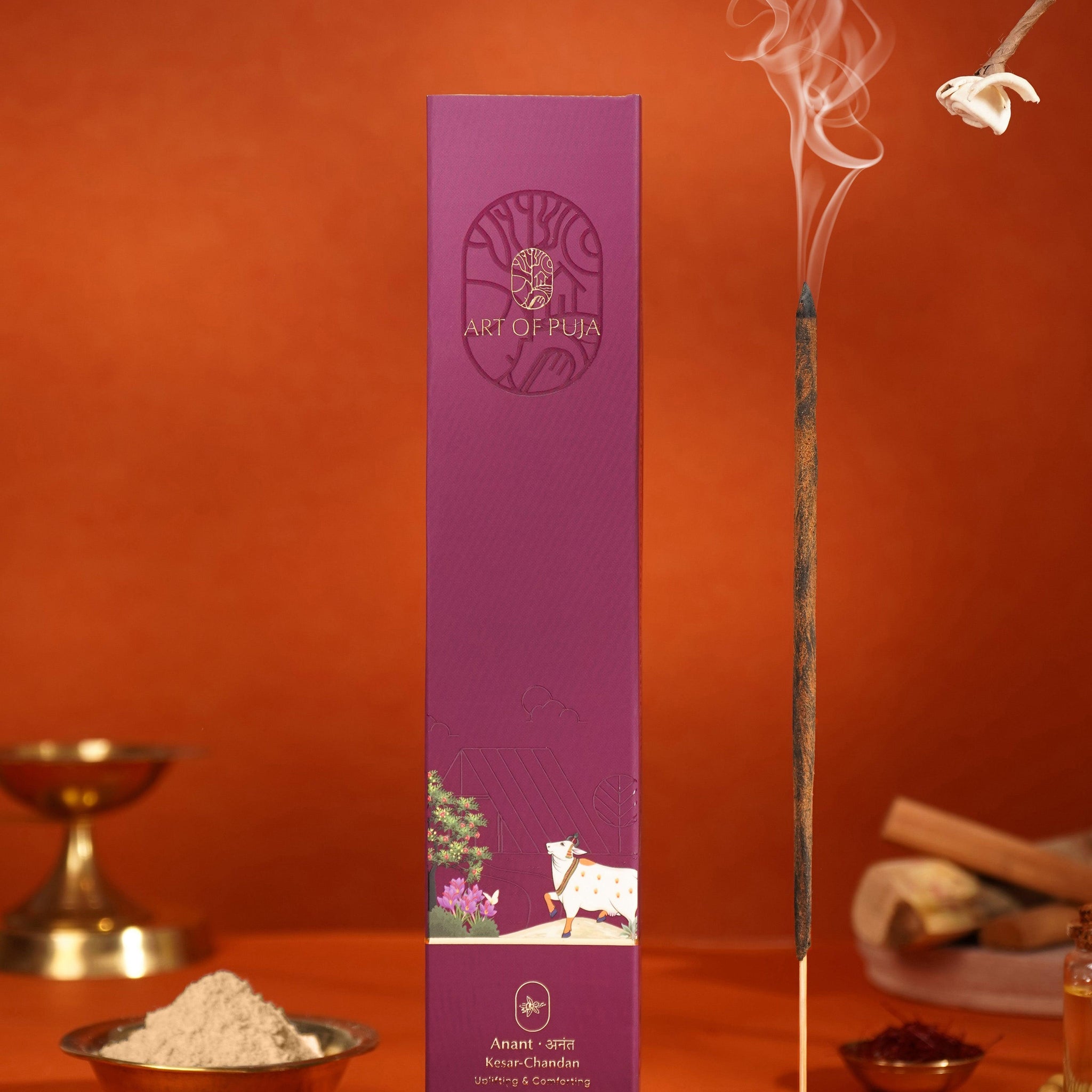 Kesar-Chandan Handcrafted Incense Sticks - Art of Puja