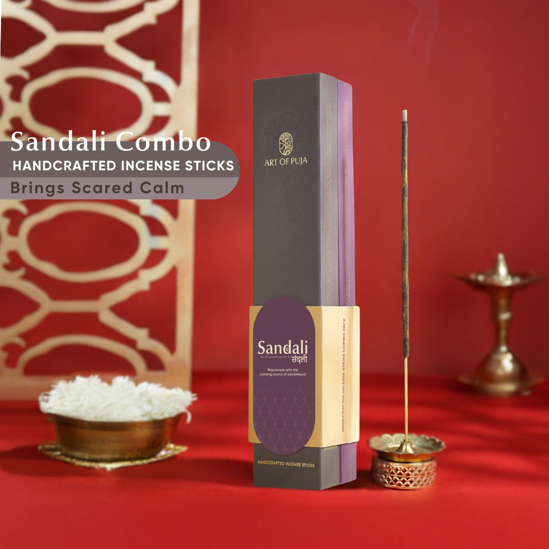 Sandali Handcrafted Incense Sticks (Combo Pack of 2) | Anand (Sandalwood) & Anant (Kesar Chandan)