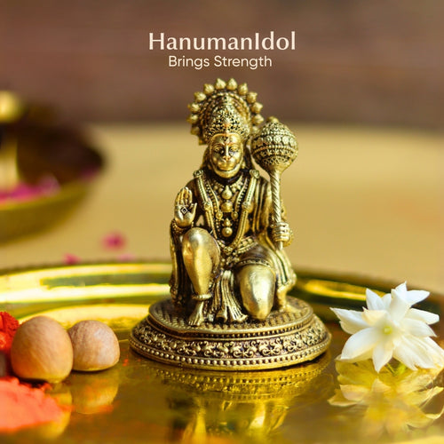 Brass Hanuman Idol  –  4.2 inch