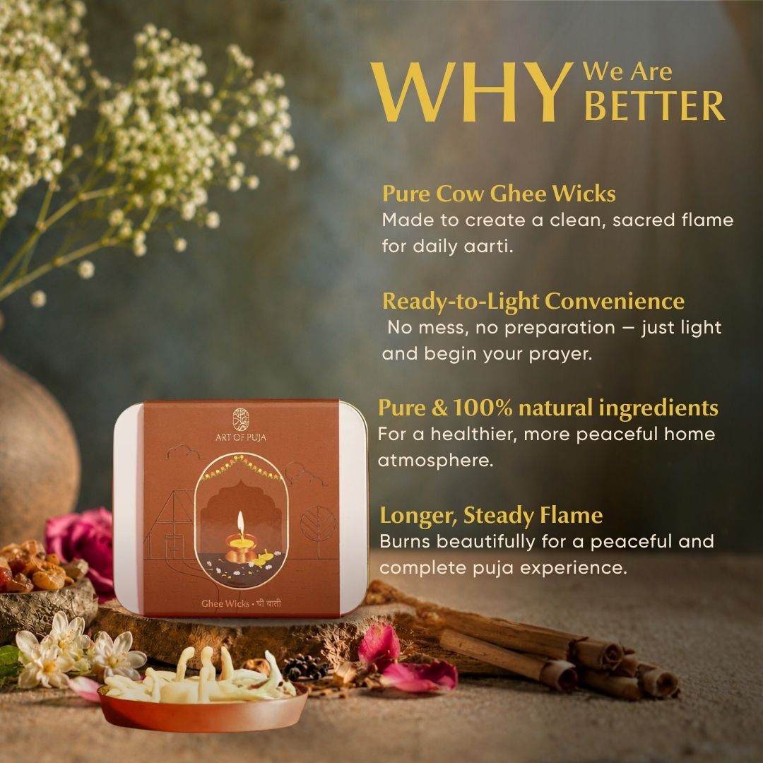 Ghee Wicks Pack of 30.  ( घी बाती )
