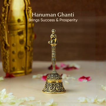 Hanuman Ghanti | Brass Temple Bell  – Strength, Devotion & Auspicious Sound |5.5 inch