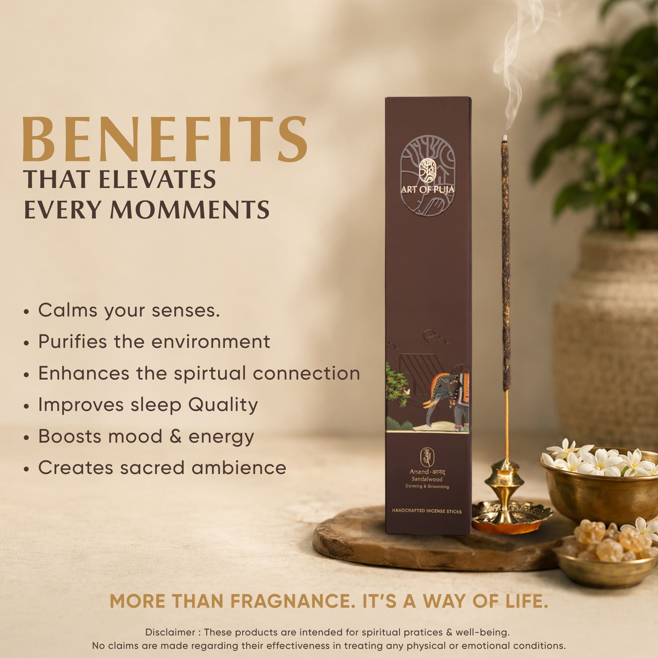 Sandalwood Handcrafted Incense Sticks.