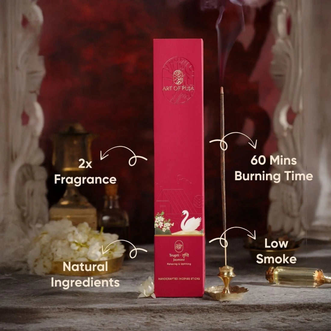 Jasmine Agarbatti Combo Pack | Natural Long Lasting Incense Sticks for Relaxation & Home Puja