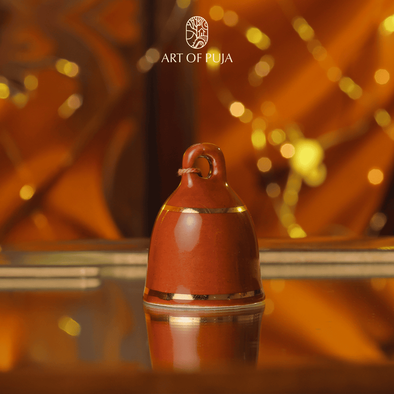 AAGMAN Ghanti – Handcrafted Ceramic | 22K Gold Line | Made of Ayodhya’s Sacred Soil