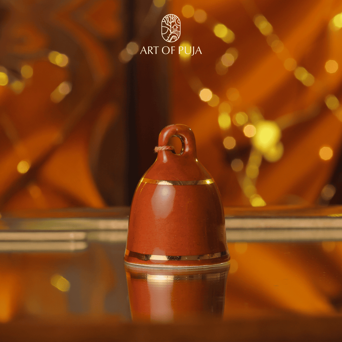 AAGMAN Ghanti – Handcrafted Ceramic | 22K Gold Line | Made of Ayodhya’s Sacred Soil