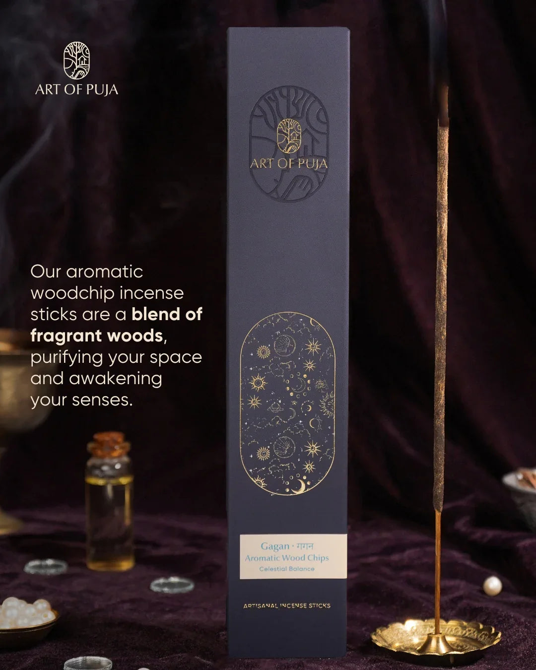 Aromatic Wood Chips Artisanal Incense Sticks
