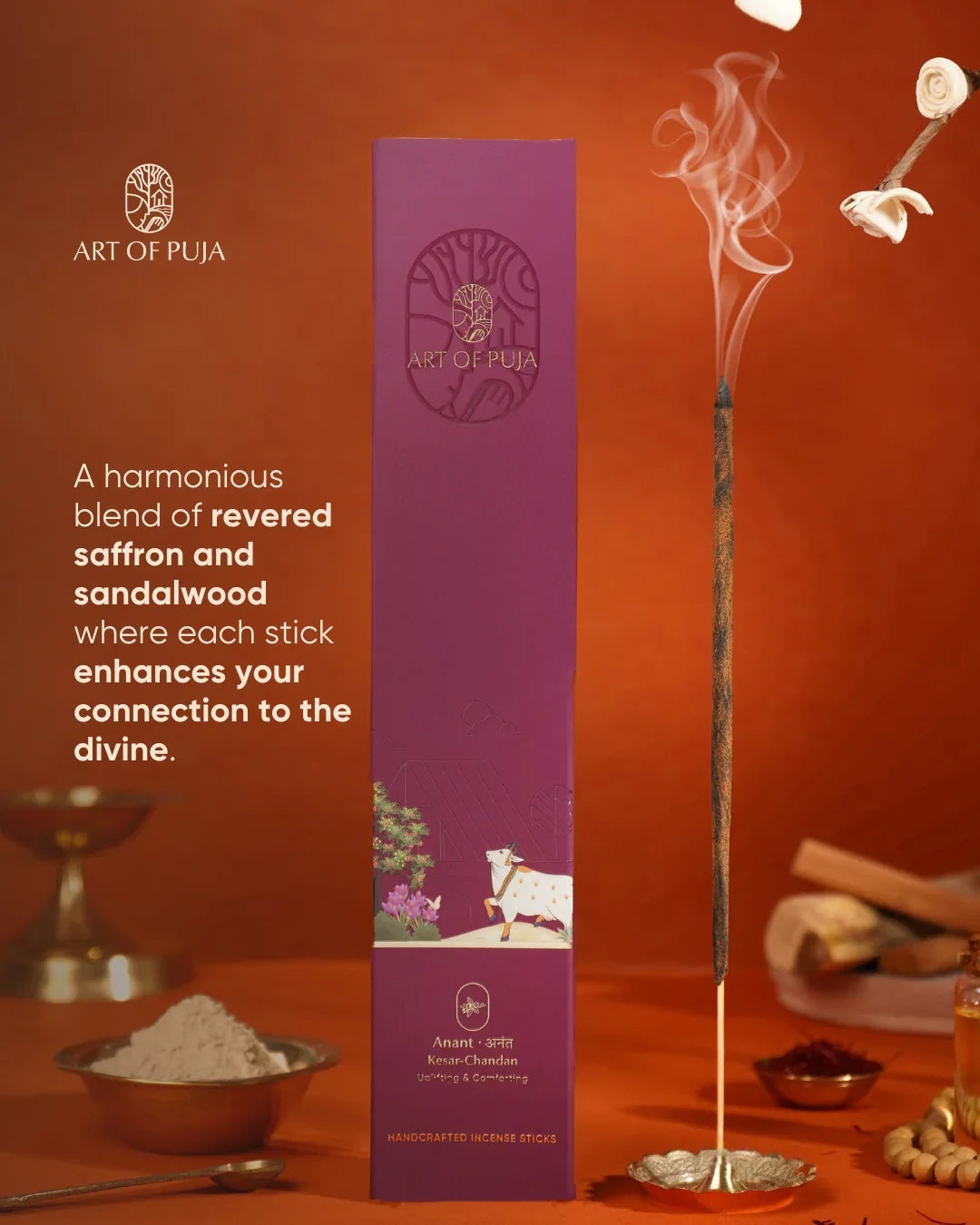 Kesar-Chandan Handcrafted Incense Sticks