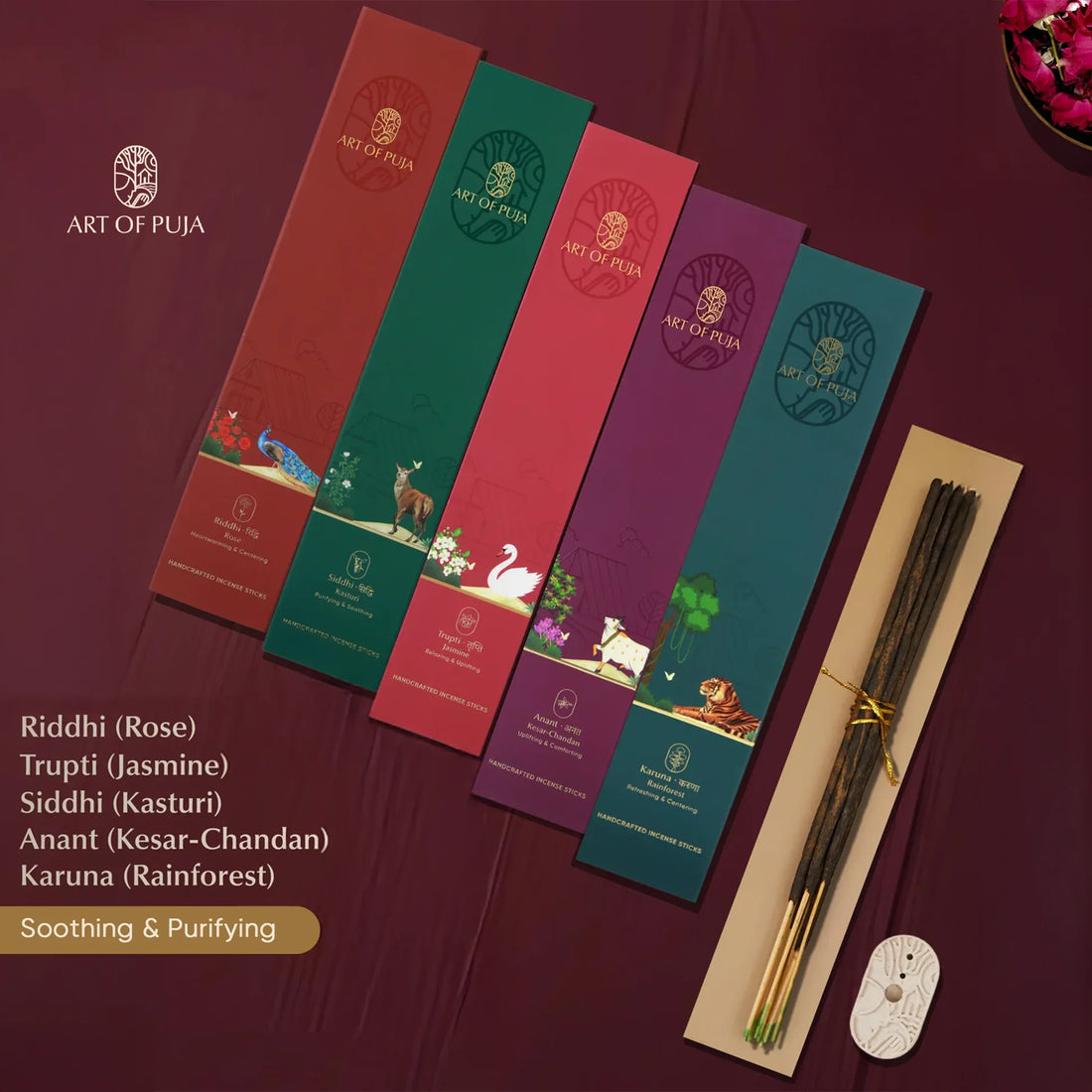 Aura Cleansing Combo (Pack of 5) | Rose, Kesar-Chandan, Kasturi, Rainforest & Jasmine