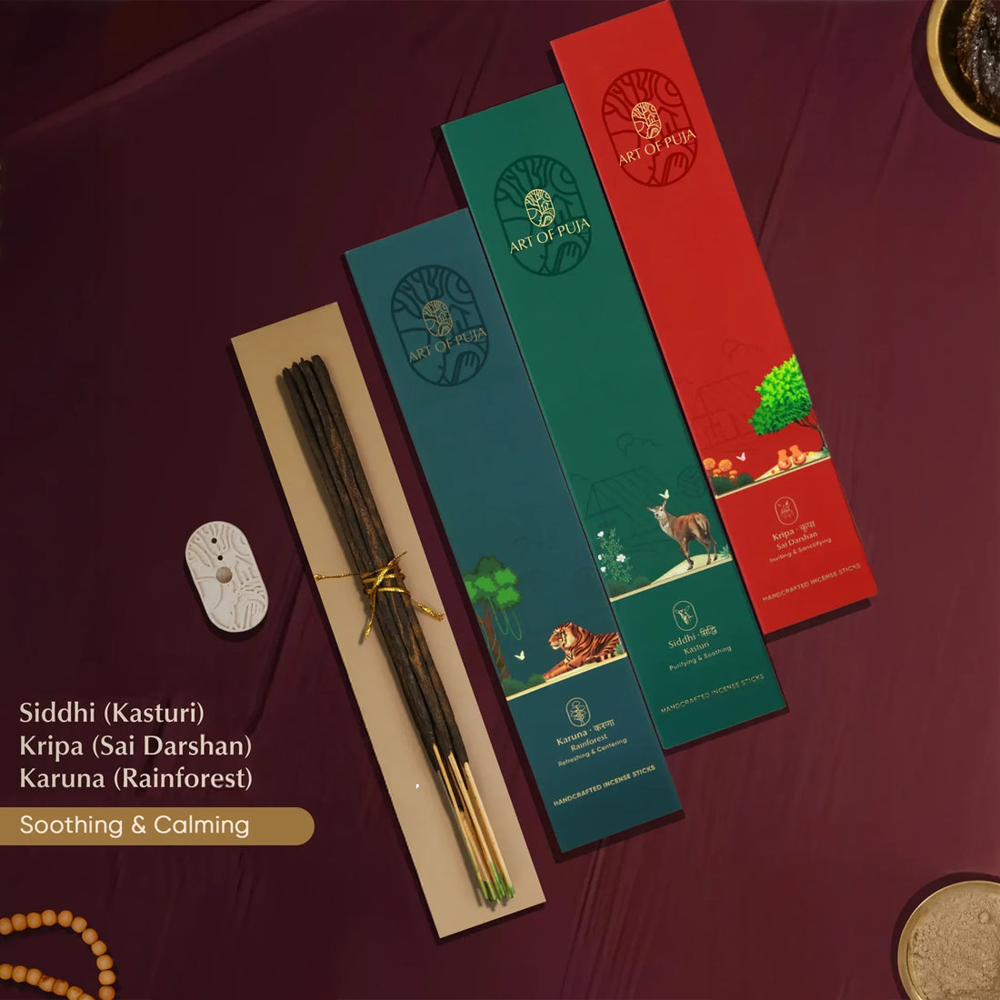 Morning Ritual Combo  | Sai Darshan (Kripa), Kasturi (Siddhi) & Rainforest (Karuna)