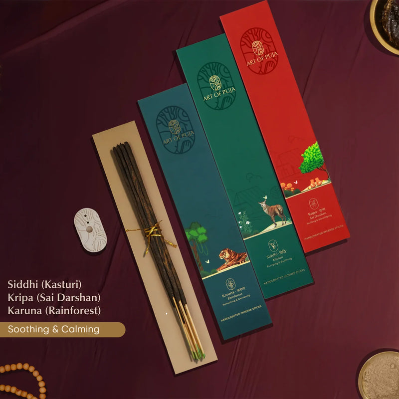 Morning Ritual Combo  | Sai Darshan (Kripa), Kasturi (Siddhi) & Rainforest (Karuna)