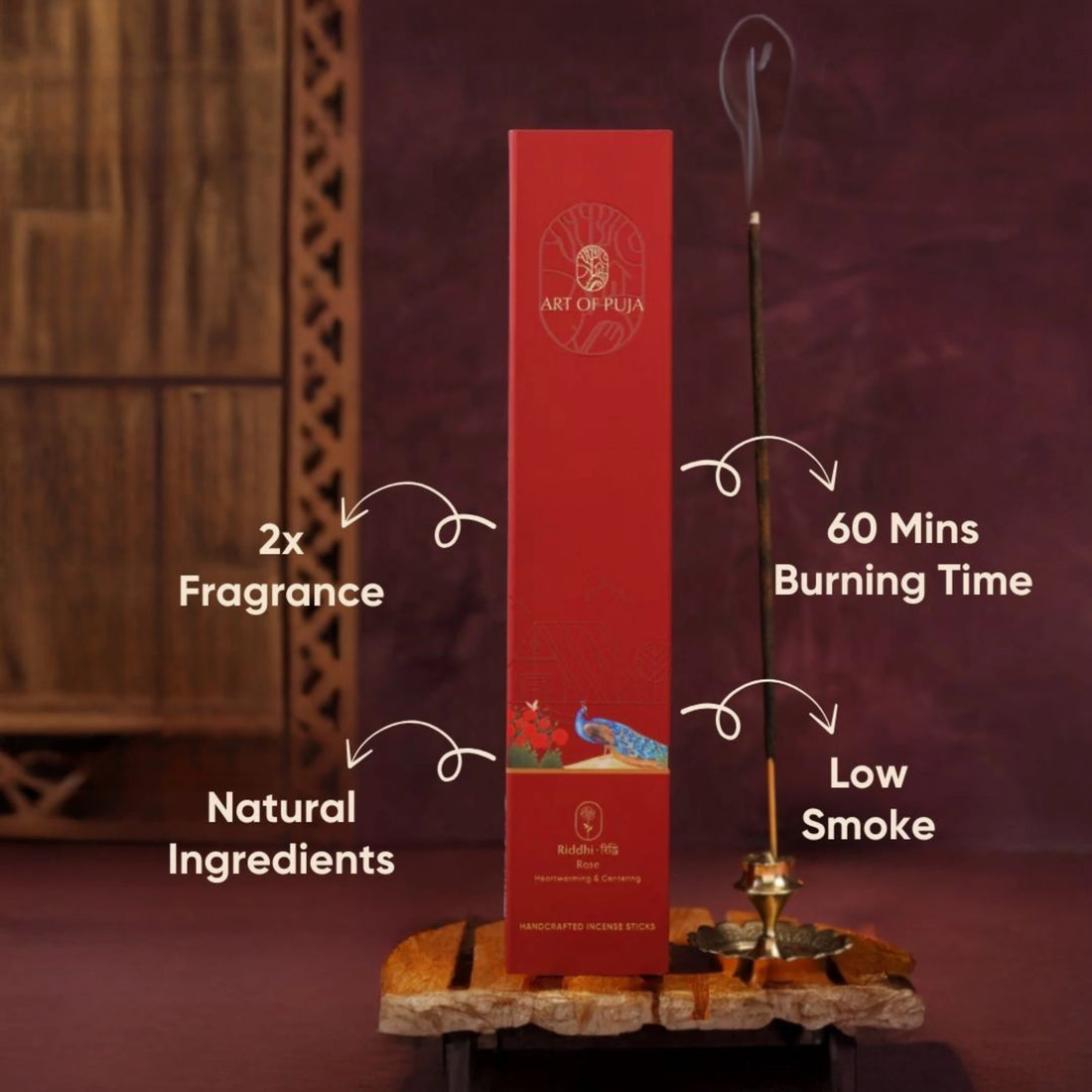 Kali Handcrafted Incense Sticks (Combo Pack of 2) | Riddhi (Rose) & Trupti (Jasmine)