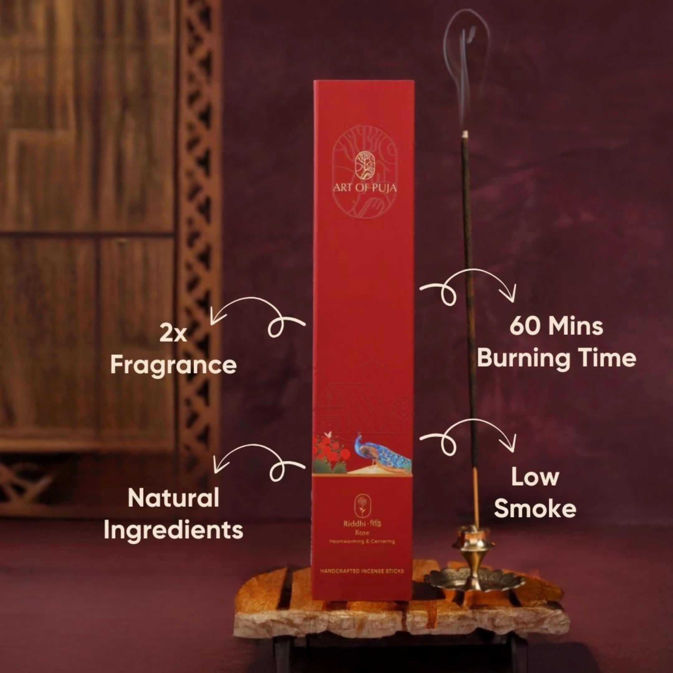 Kali Handcrafted Incense Sticks (Combo Pack of 2) | Riddhi (Rose) & Trupti (Jasmine)