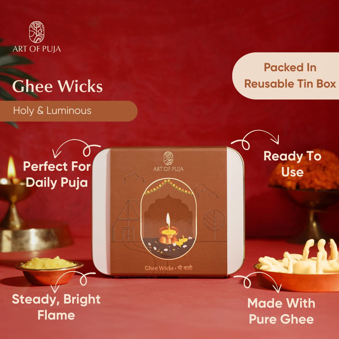 Daily Puja Kit | Natural & Pure Puja Samagri Set  Dhoop sticks, Pure Ghee Wicks, Sandalwood Camphor, Chandan, Roli &  Gangajal