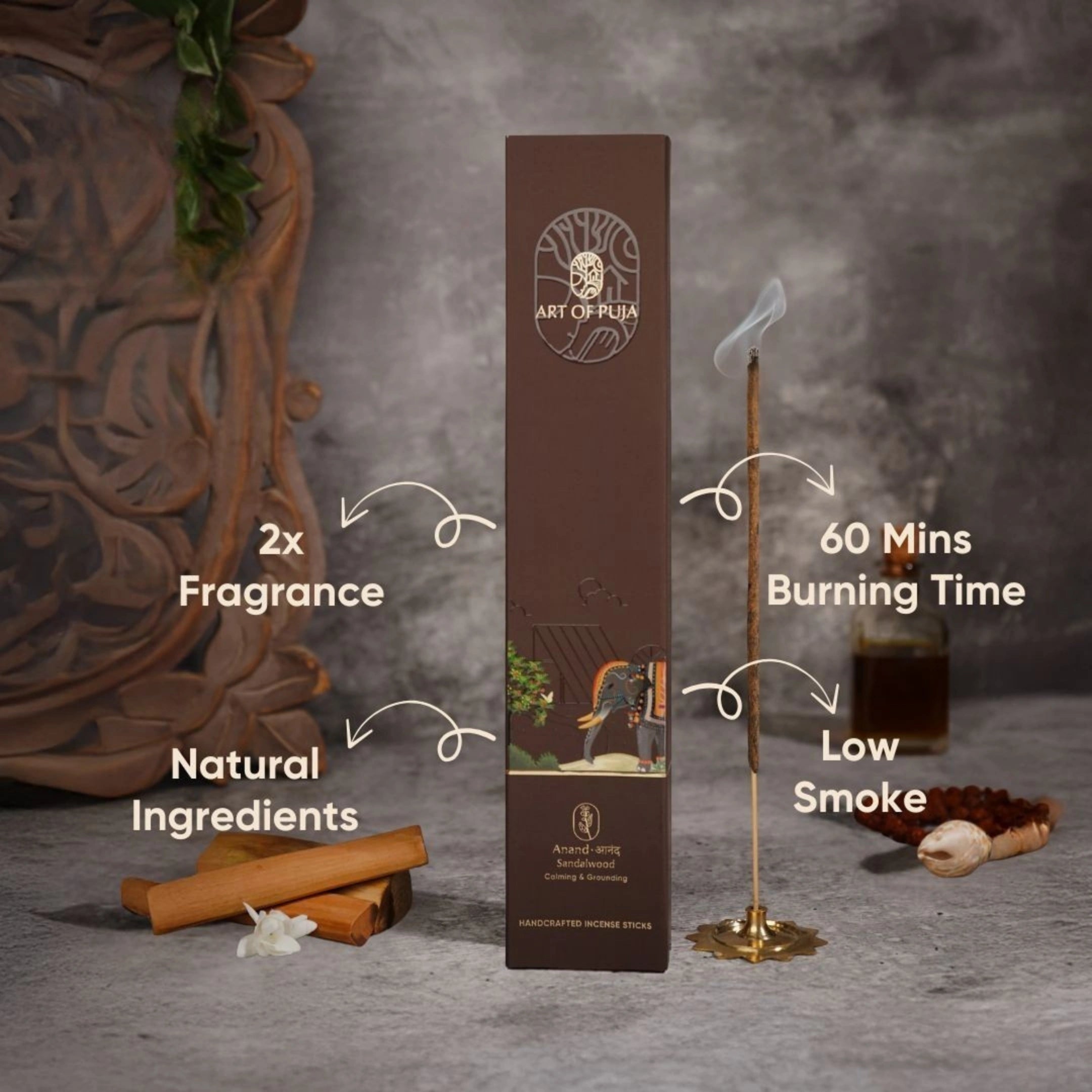 Sandalwood Handcrafted Incense Sticks.