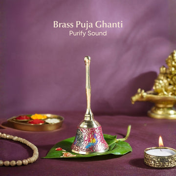 Handcrafted Brass Puja Ghanti – Divine Sound for Peace, Purity & Positive Energy | Made by Indian Artisans