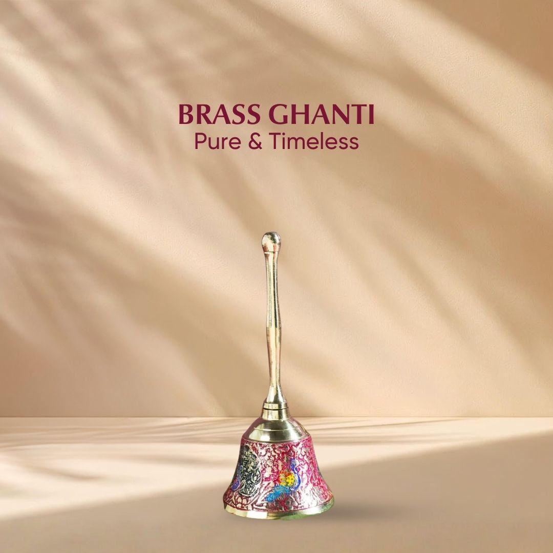 Handcrafted Brass Puja Ghanti – Divine Sound for Peace, Purity & Positive Energy | Made by Indian Artisans