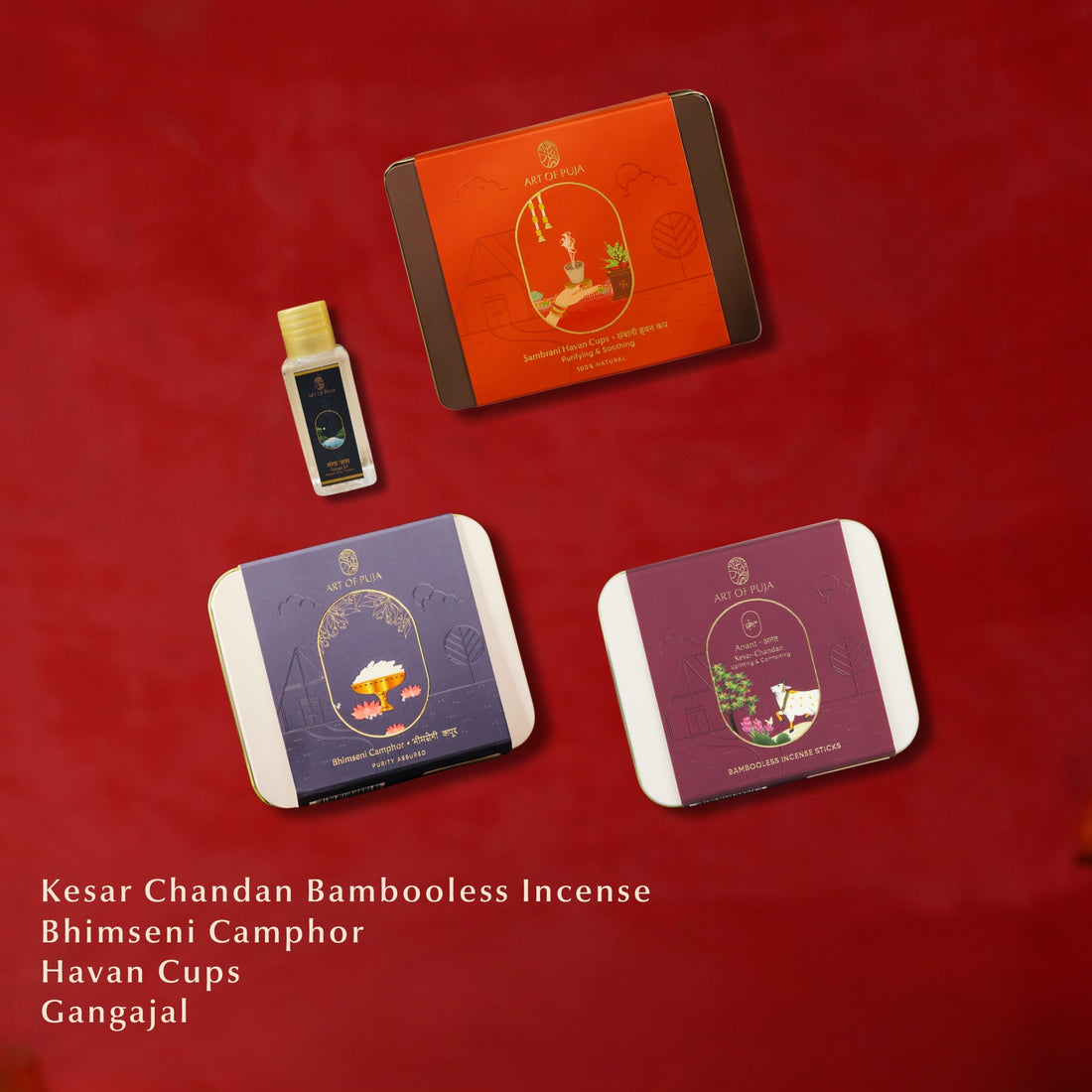 Chakra Shuddhi & Energy Cleansing Combo for Meditation, Stress Relief & Positive Vibes | Havan Cups, Camphor & Incense Kit