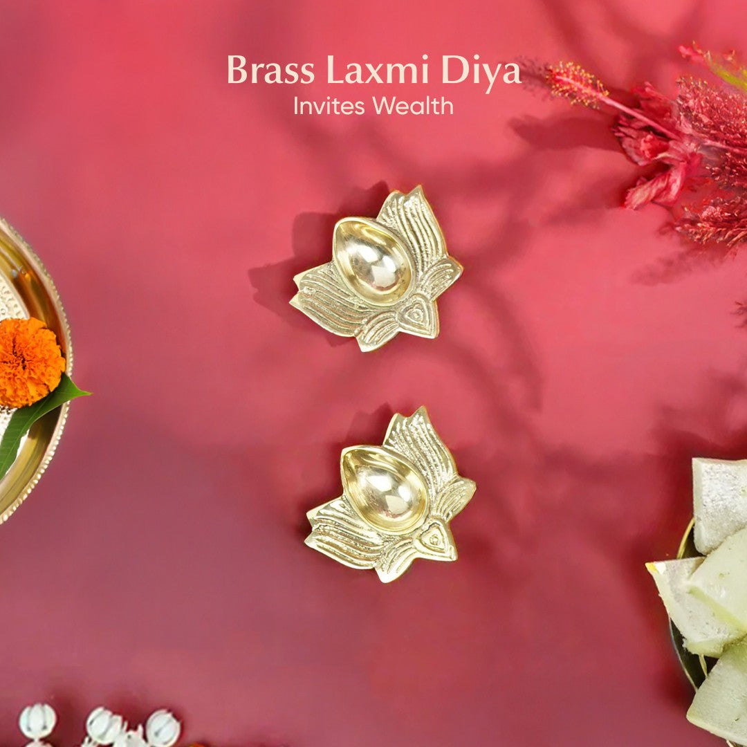 Handcrafted Brass Laxmi Diya – Symbol of Prosperity, Light & Divine Energy | 100% Pure Brass | Made by Indian Artisans