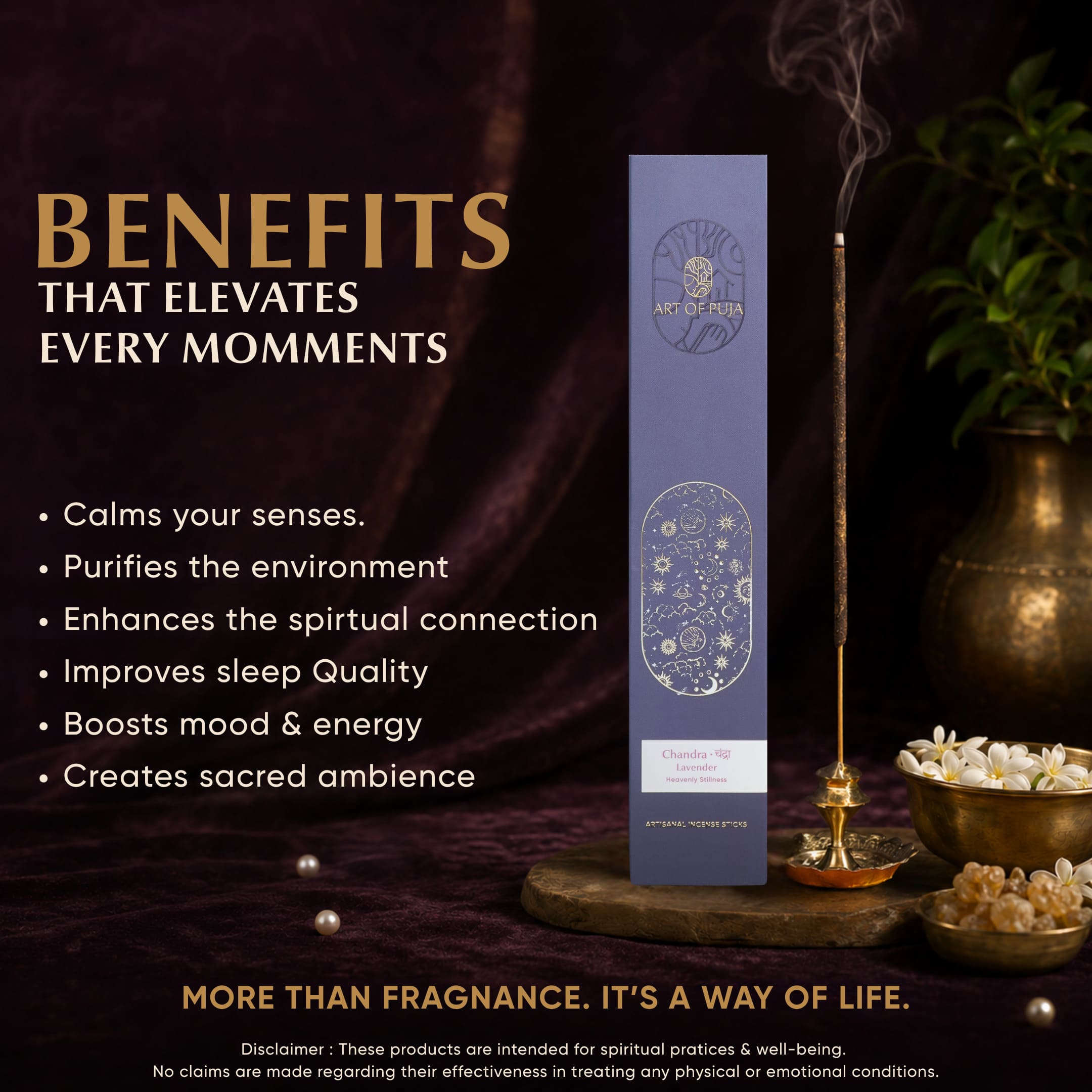 Lavender Artisanal Incense Sticks. Chandra ( चंद्रा )
