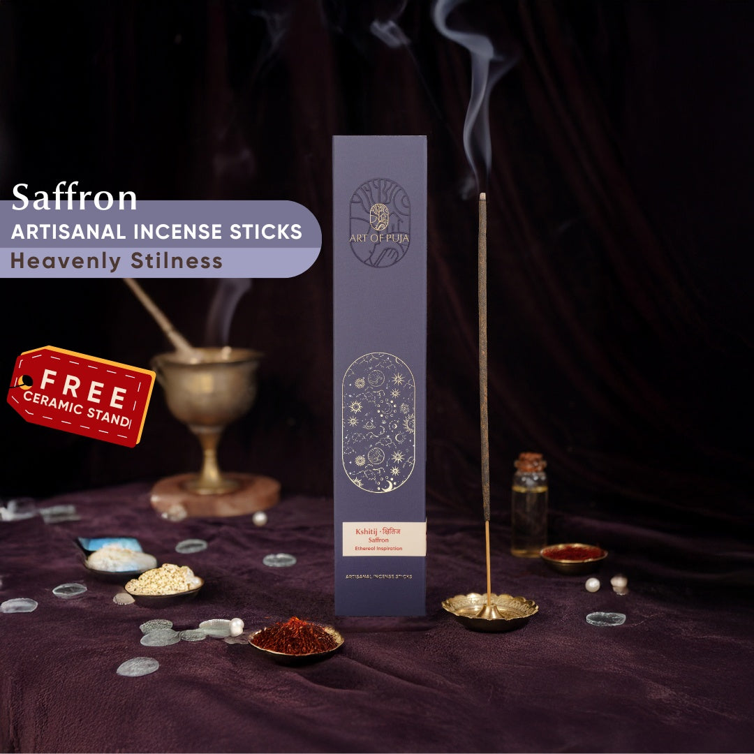 Saffron Artisanal Incense Sticks Kshitij ( क्षितिज )