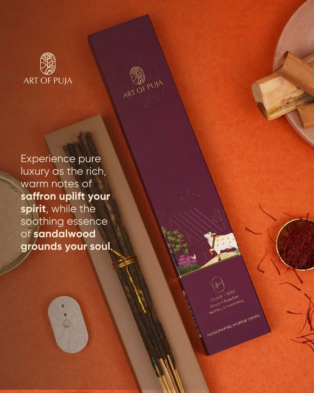 Kesar-Chandan Handcrafted Incense Sticks