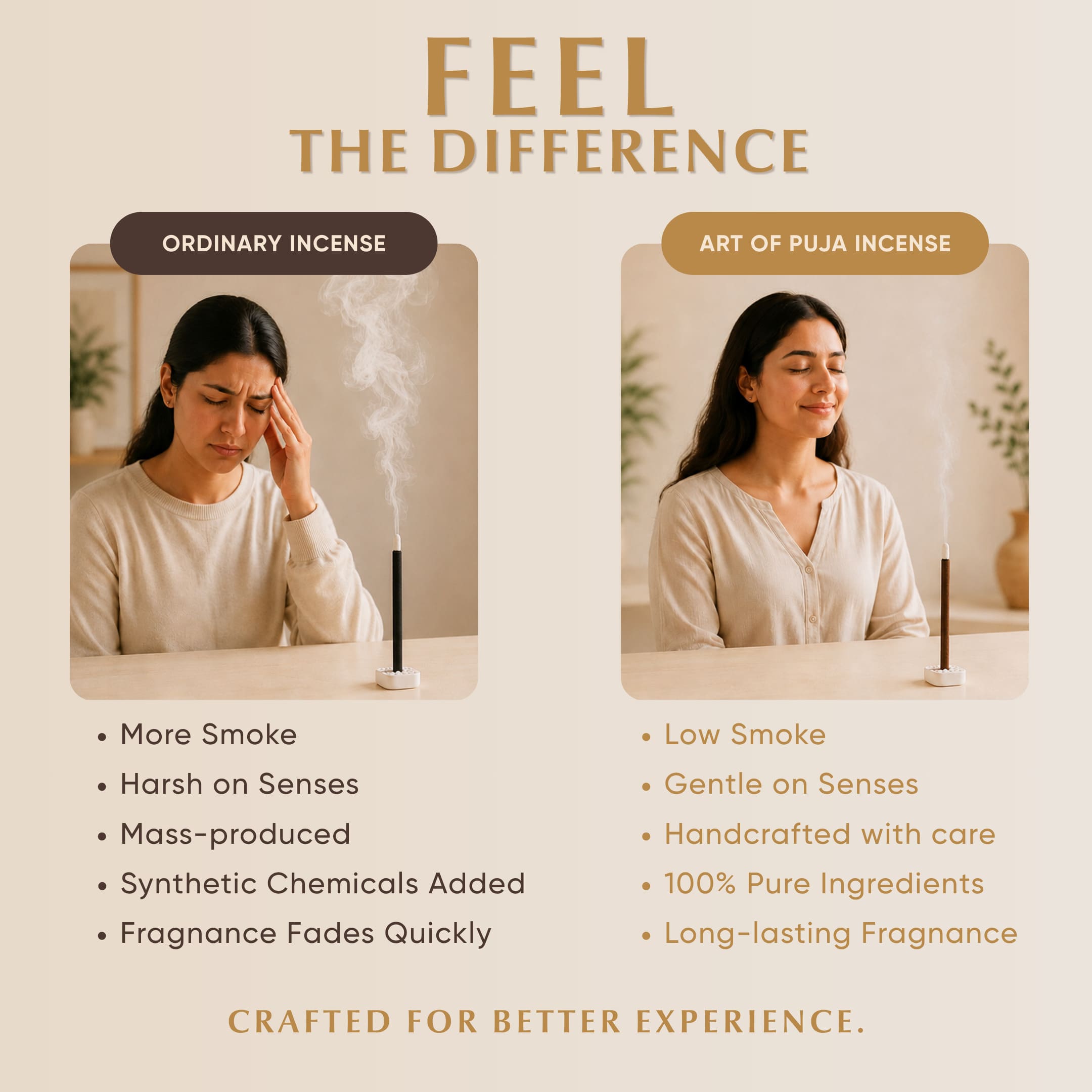 Sundarbans Bambooless Incense Sticks (Combo Pack of 2) | Siddhi (Kasturi) & Karuna (Rainforest)