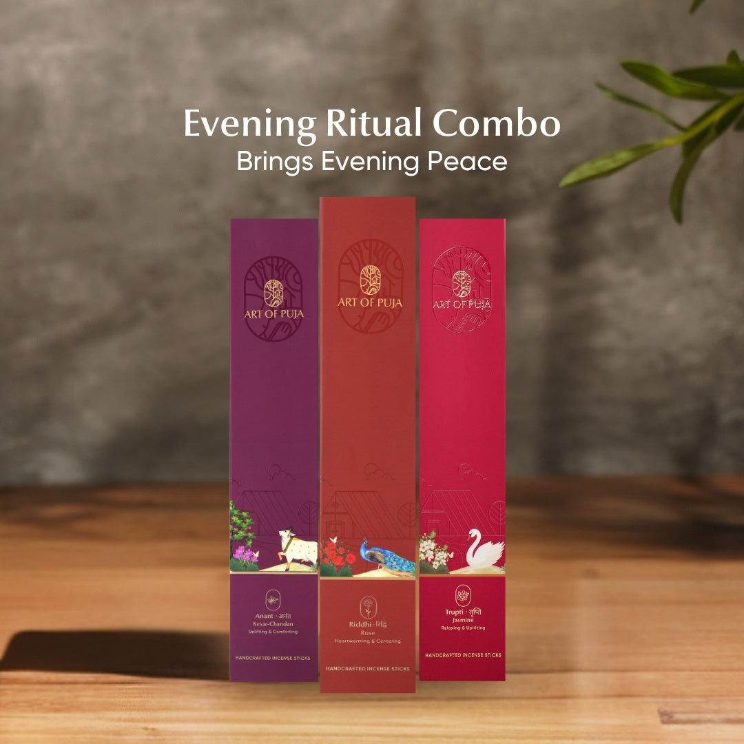 Evening Ritual Combo (Pack of 3) | Riddhi (Rose), Trupti (Jasmine) & Anant (Kesar-Chandan)