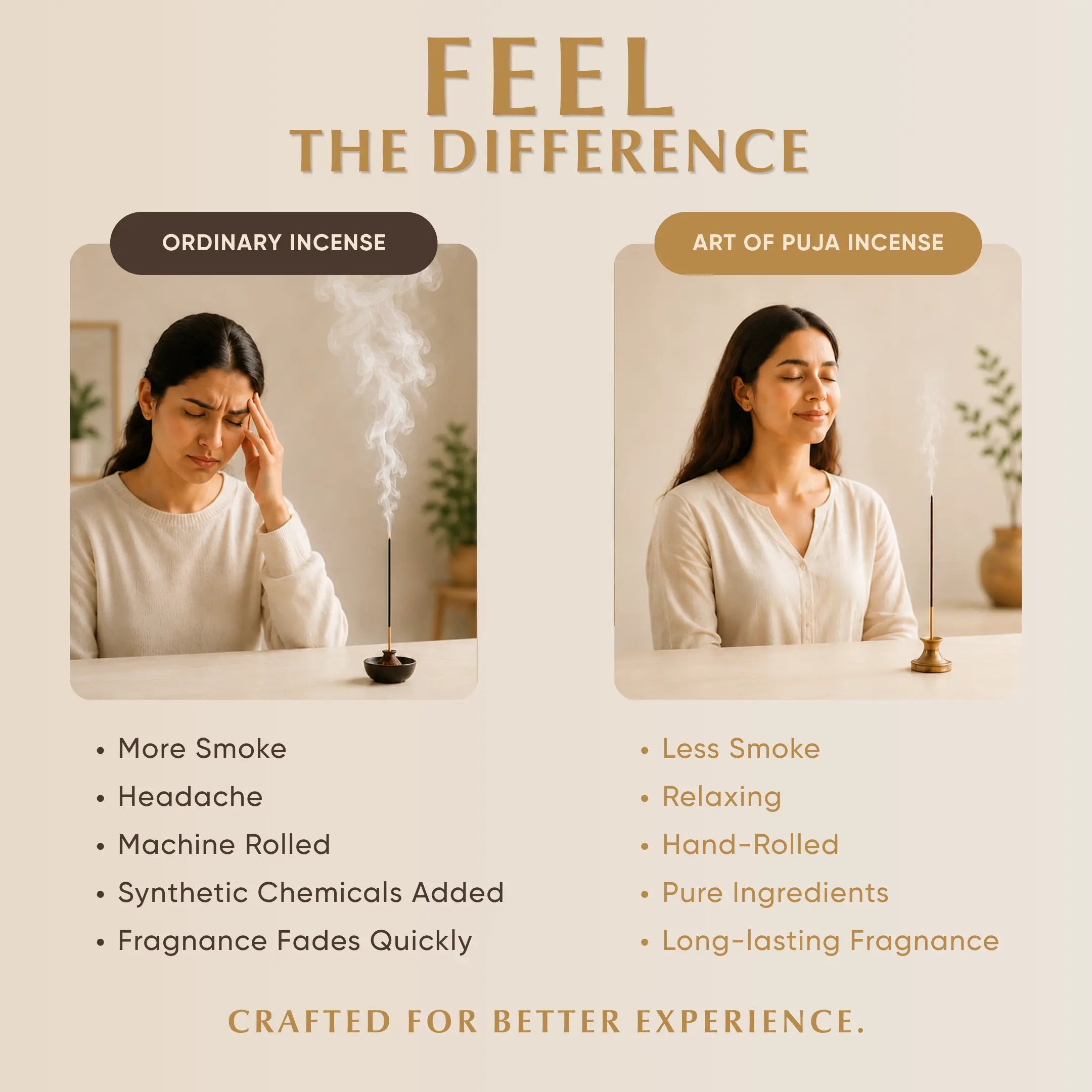 Pavitra Handcrafted Incense Sticks (Combo Pack of 2) | Anand (Sandalwood) & Kripa (Sai Darshan))