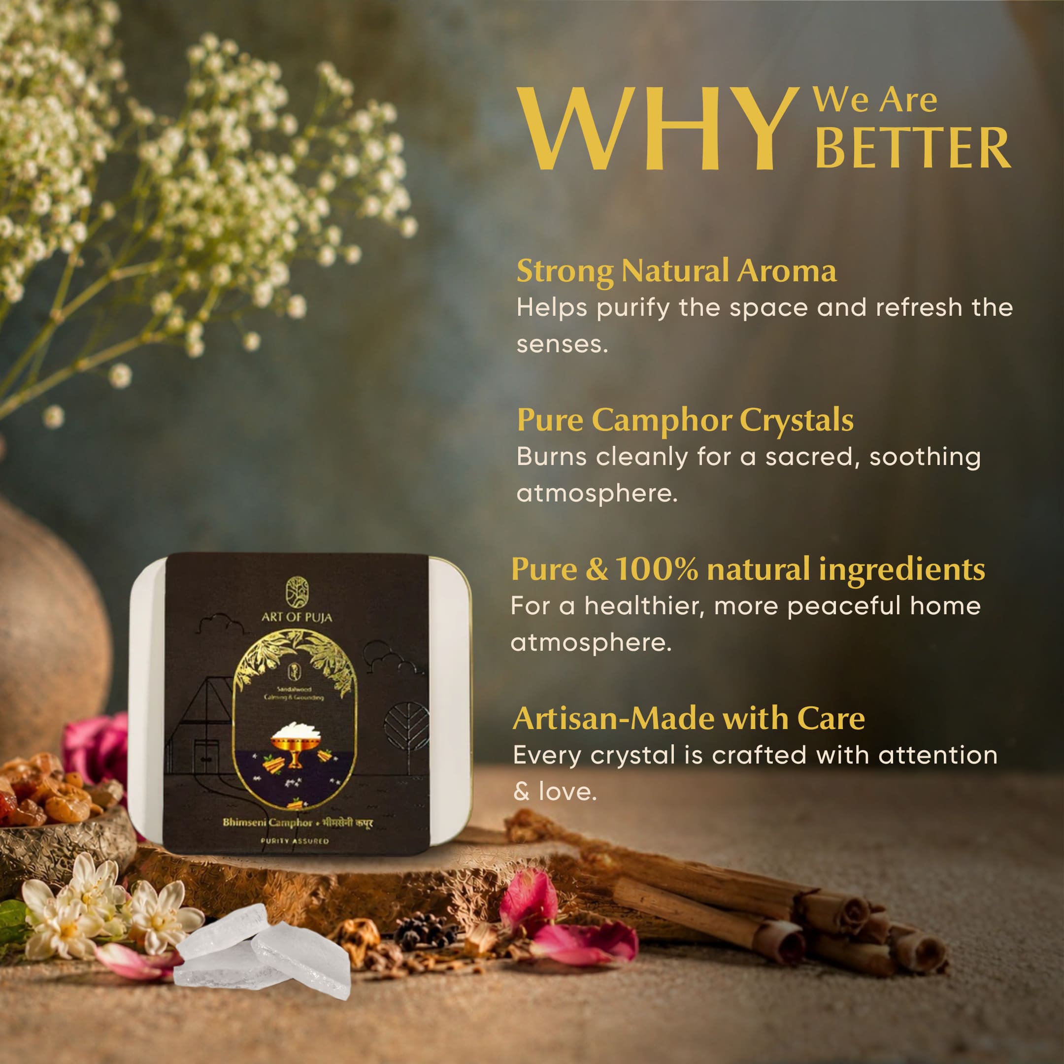 Bhimseni Camphor – Sandalwood Infused