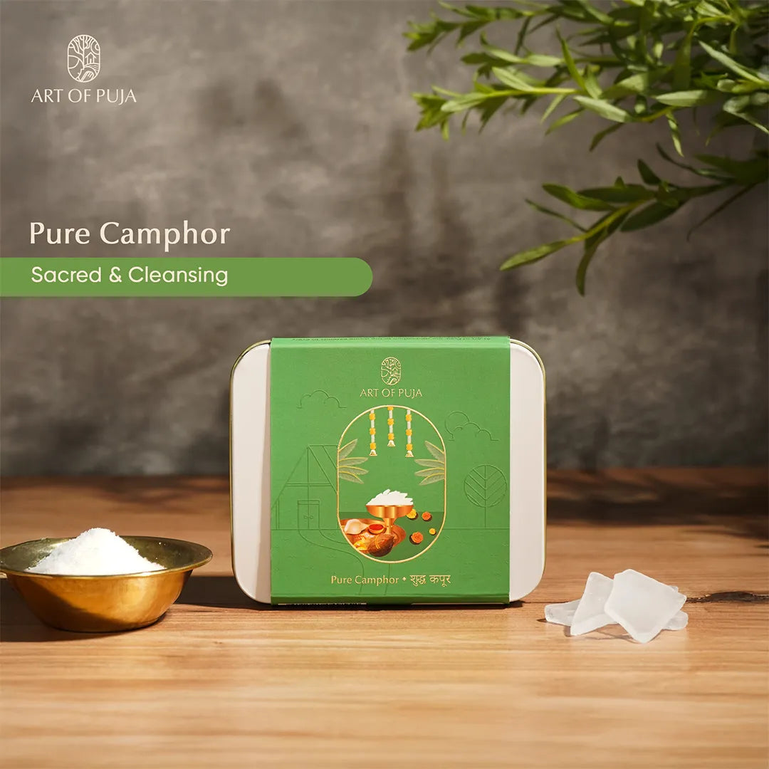 Nitya Puja Kit Combo Pack | Ghee Wicks, Pure Camphor & Kasturi Bamboo Incense Sticks for Daily Puja