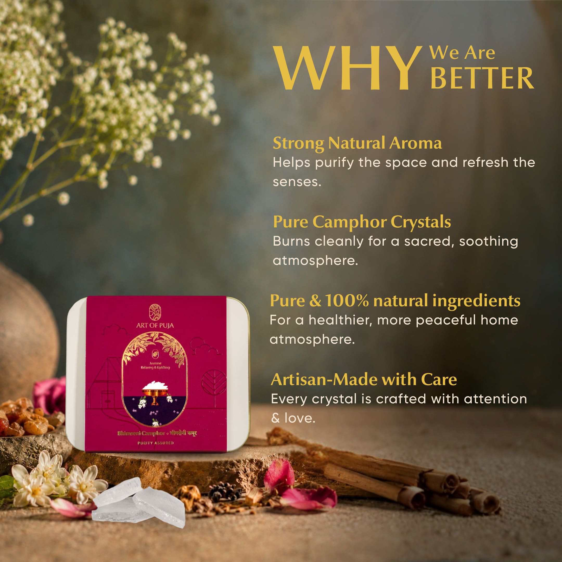 Bhimseni Camphor – Jasmine Infused
